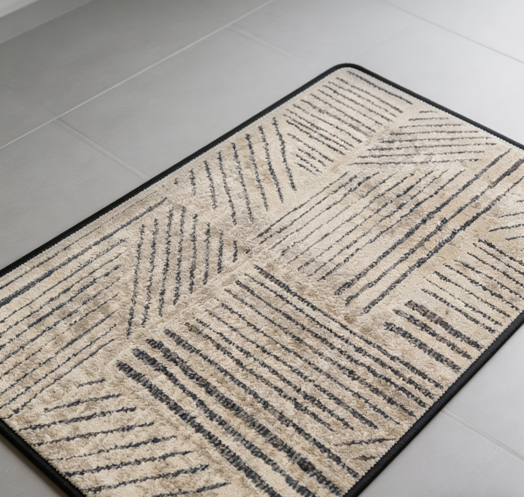 Coarse Fibre Door Mat, Brown Squares