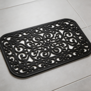 Semicircular Rubber Door Mat, Yellow