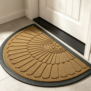 Heavy-Duty Striped Door Mat, Dark Grey