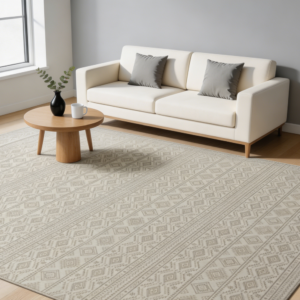 Washable Abstract Area Rug, Beige