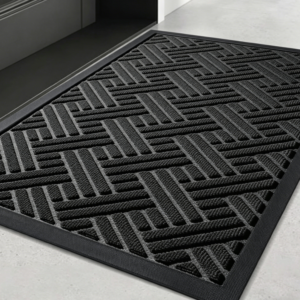 Heavy-Duty Absorbent Door Mat, Black