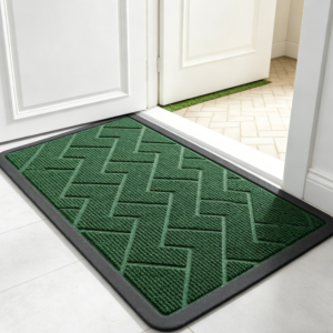 Semicircular Rubber Door Mat, Black