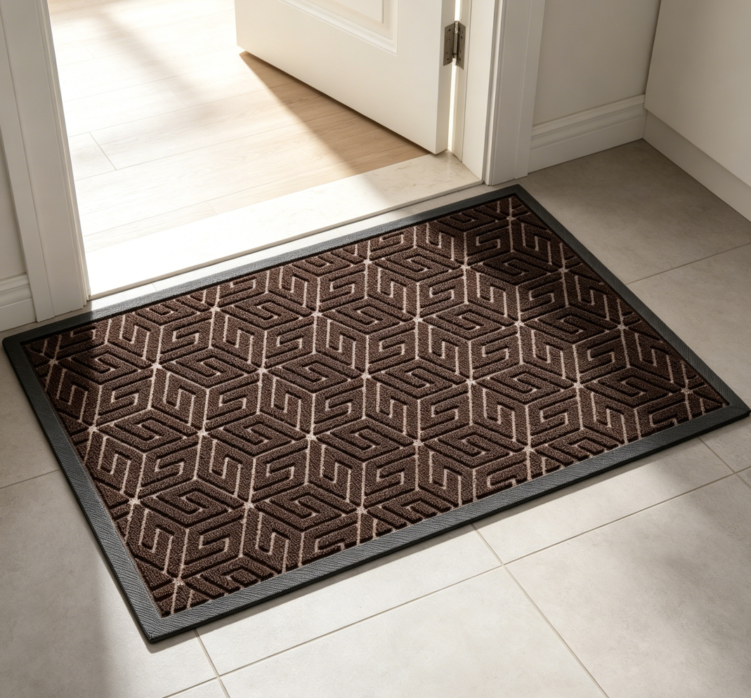 Washable Low-Profile Door Mat, Beige