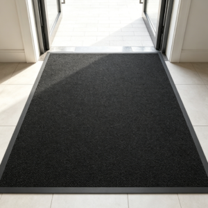 Heavy-Duty Rubber Door Mat, Black
